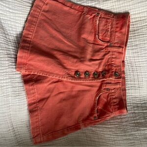 American Eagle Coral Button-Up mom Skort